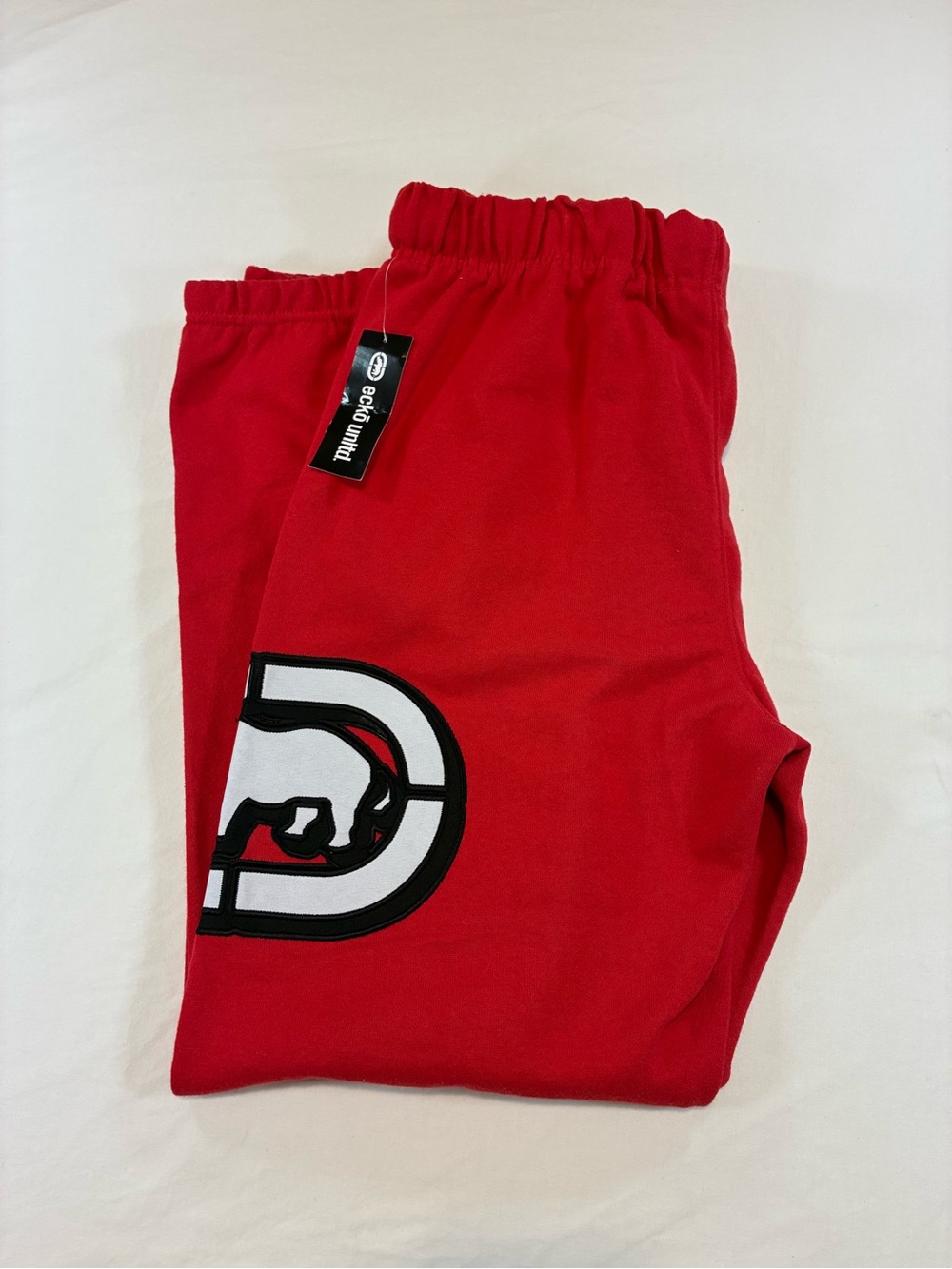 Ecko Unlimited Red Men's Joggers with Contrasting Logo Patch